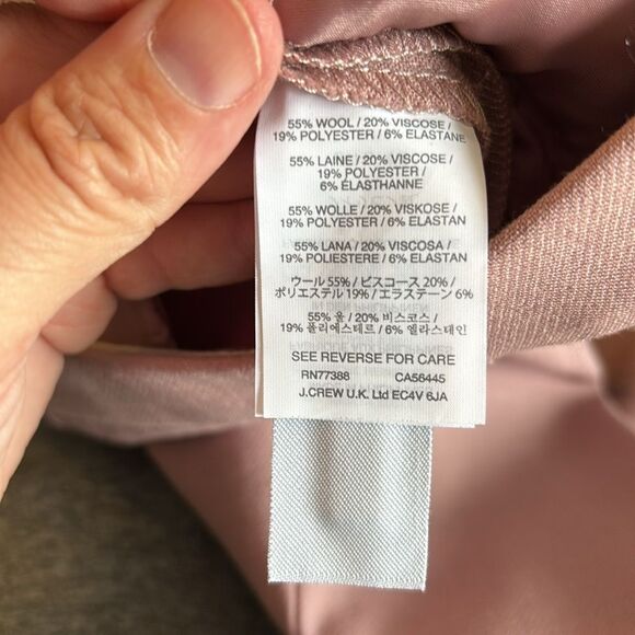 J. Crew cropped Dusty Pink Mauve Trousers work dressy women pants 6 wool blend - Picture 15 of 15